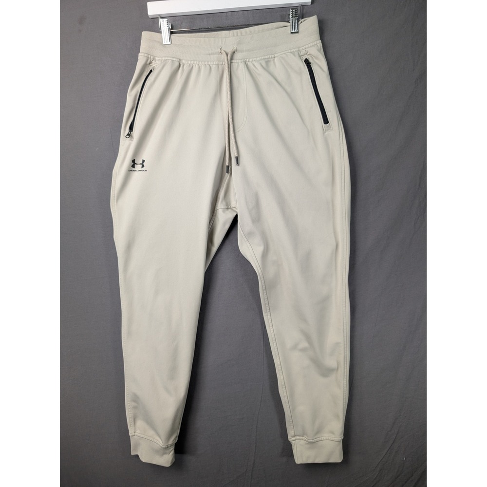 Under Armour Mens Loose Fit Tapered Jogger Pants‎ Beige Large